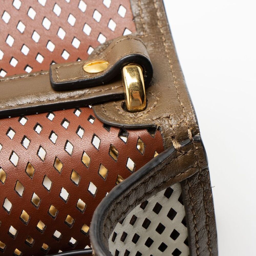 Fendi Perforated Leather Kan U Small Shoulder Bag - Picture 13 of 14